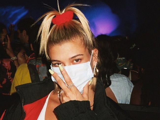 A face mask as seen on Hailey Baldwin (aka the unofficial Coachella uniform). Picture: @haileybaldwin/Instagram