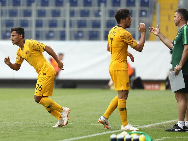 SANKT POLTEN, AUSTRIA - JUNE 01: Daniel Arzani of Australia enters the field during the International Friendly match between the Czech Republic and Australia Socceroos at NV Arena on June 1, 2018 in Sankt Polten, Austria.  (Photo by Robert Cianflone/Getty Images)