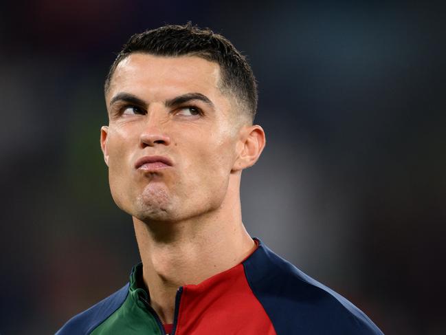 *** BESTPIX *** DOHA, QATAR - NOVEMBER 24: Cristiano Ronaldo of Portugal is seen prior to the FIFA World Cup Qatar 2022 Group H match between Portugal and Ghana at Stadium 974 on November 24, 2022 in Doha, Qatar. (Photo by Matthias Hangst/Getty Images)