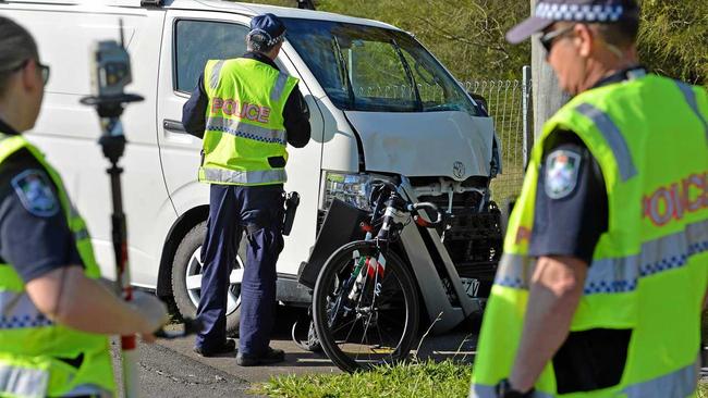 A woman was taken to hospital on Thursday morning after a van reportedly veered into her bike on David Low Way at Diddillibah. Picture: Patrick Woods