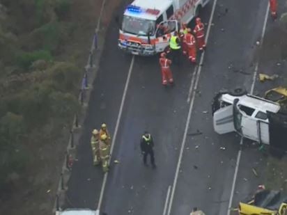 A man died in a horror crash near Bacchus Marsh on July 8. Picture: Nine.