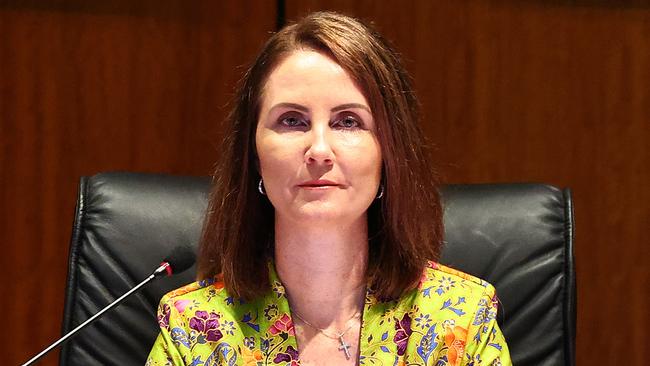 Cairns Regional Council Mayor Amy Eden chairs an ordinary meeting at the council chambers. Picture: Brendan Radke