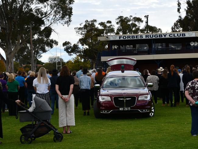 The funeral was held at the local rugby club. Picture: Dane Millerd