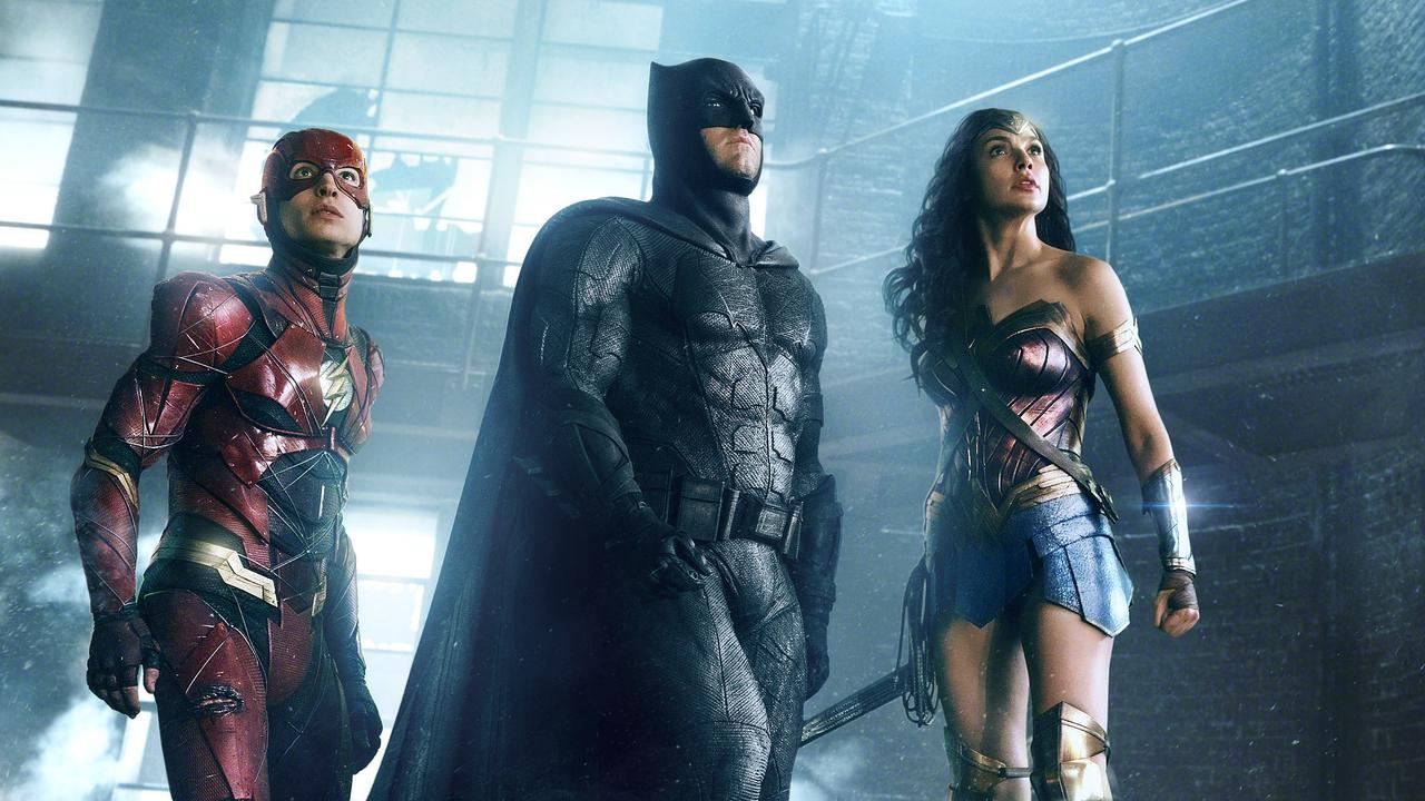 With Ezra Miller and Gal Gadot in Justice League.