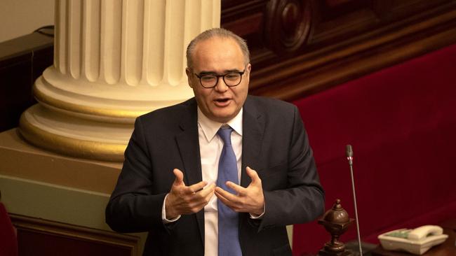 Adem Somyurek speaks in Victorian Parliament. Picture: David Geraghty