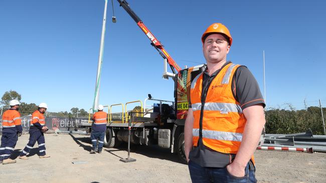 Jason Morris runs Yatala’s Mi Electric, an industrial and commercial firm providing road lighting, traffic signals and intelligent transport systems. Picture: RICHARD GOSLING