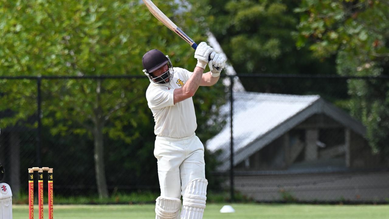 Jono Casey's 100 was a key part of St Joseph's total of 260 against Newtown &amp; Chilwell. Picture: Wes Cusworth.