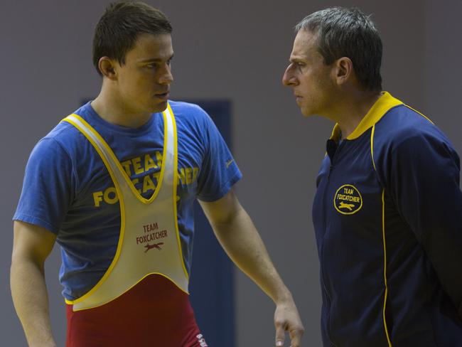 Channing Tatum and Steve Carell in Foxcatcher. Picture: Supplied/Roadshow Films