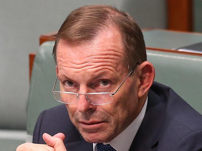 Tony Abbott in Question Time in the House of Representatives Chamber at Parliament House in Canberra. Picture Kym Smith