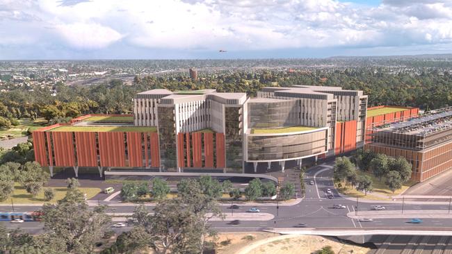 A new artist impression of the proposed Women's and Children's Hospital for Adelaide. Picture: SA Government