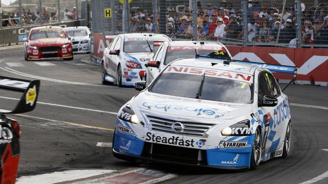 Carsales team driver Todd Kelly drives his Nissan Altima of the Supercars series in 2017. Picture: AAP