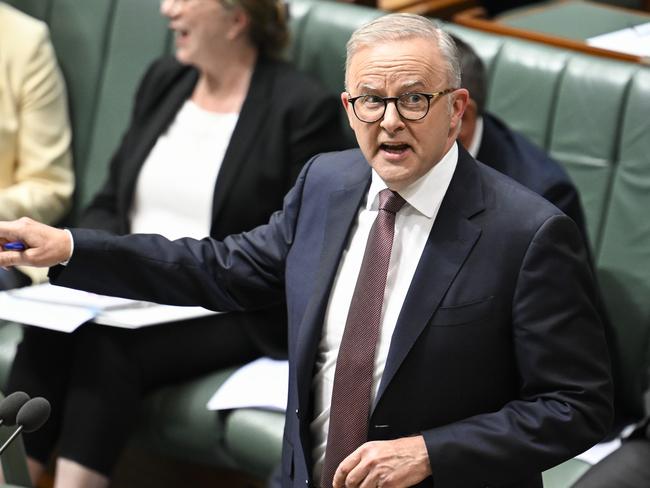 CANBERRA, AUSTRALIA  - NewsWire Photos - February 12, 2025: Prime Minister Anthony Albanese during Question Time at Parliament House in Canberra. Picture: NewsWire / Martin Ollman