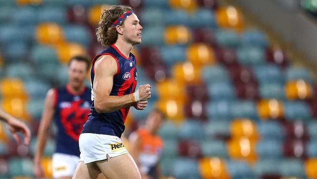 Jayden Hunt may have saved himself after some solid games forward. Picture: Jono Searle/AFL Photos/via Getty Images