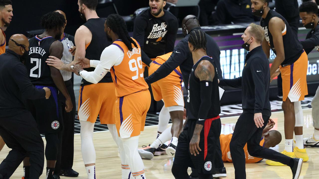 Beverley was ejected after shoving Chris Paul in the back.