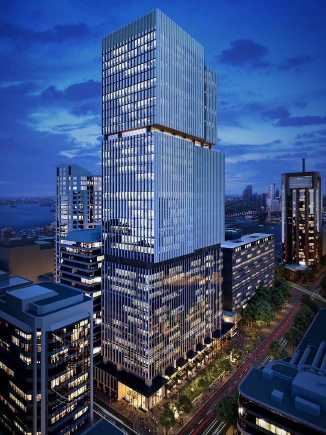 Artists impression of the proposed high-rise development to be built over the Victoria Cross Metro station at North Sydney. Source: NSW Government