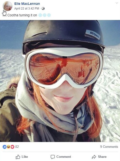 Elle MacLennan uploaded this photo of herself to the Mt Coo-tha Ski Field Opening Day 2019 Facebook page. Picture: Facebook