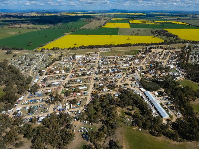 Aeiral voew of the Henty Field Days site.