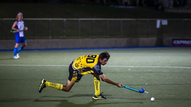 Action from the TPL Men's grand final between East Darwin Storm and the Nightcliff Tigers at Marrara Stadium, 2024. Picture: Patch Clapp.