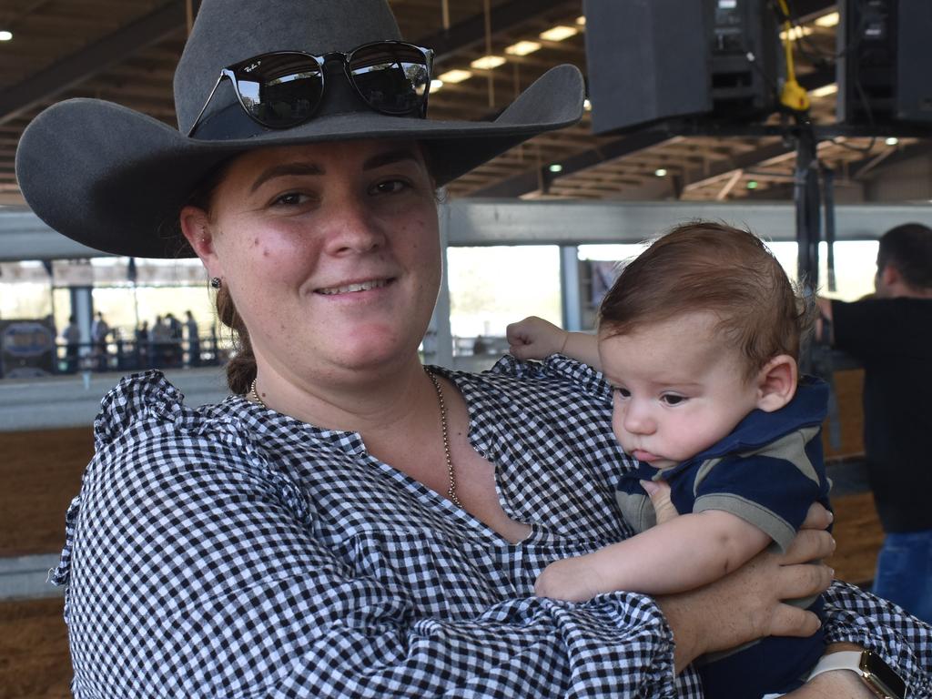 Jess and Jace Harvey from the Willows Gemfields at the APRA National Finals Rodeo at CQLX Gracemere on November 9, 2024.