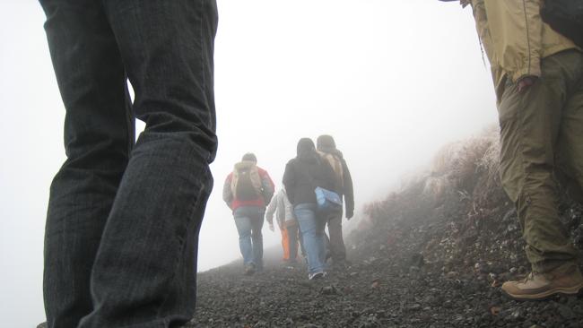  Hiking around Mt Fuji. Picture: Melissa Matheson