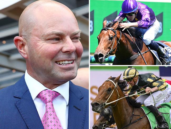 Trainer Matt Dunn is hoping a $40,000 ticket splash will secure Kosciuszko slots for the likes of Boom Torque (top right) and Tribeca Star.