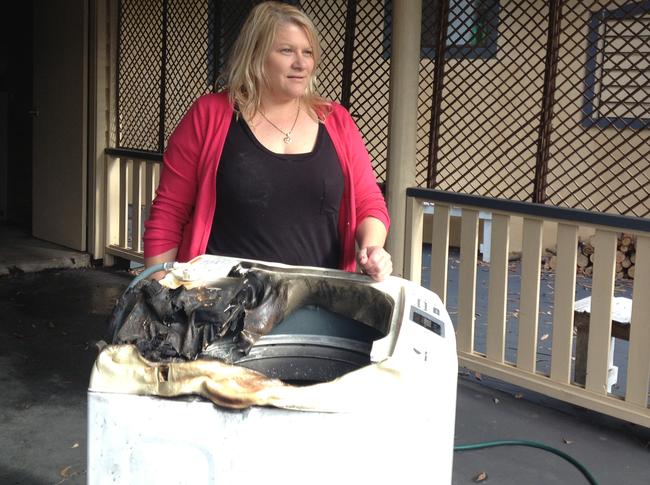 Avoca Beach resident Liz Herbert was still in shock hours after her Samsung washing machine went up in flames on Friday