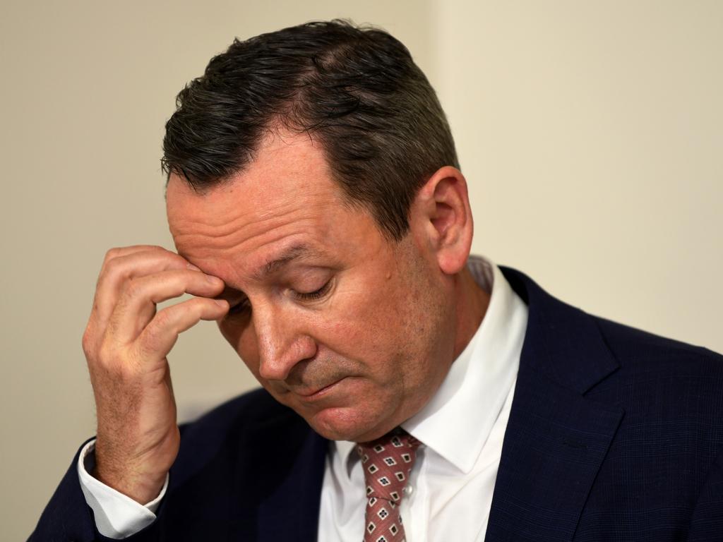 Premier Mark McGowan revealed on Thursday that one person infected with Covid-19 had died overnight. Picture: NCA NewsWire/Sharon Smith