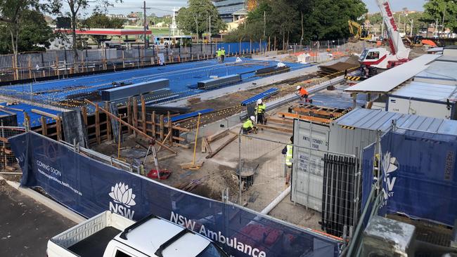 Construction is well underway on the ambulance superstation in Randwick on a site formerly occupied by Tafe.