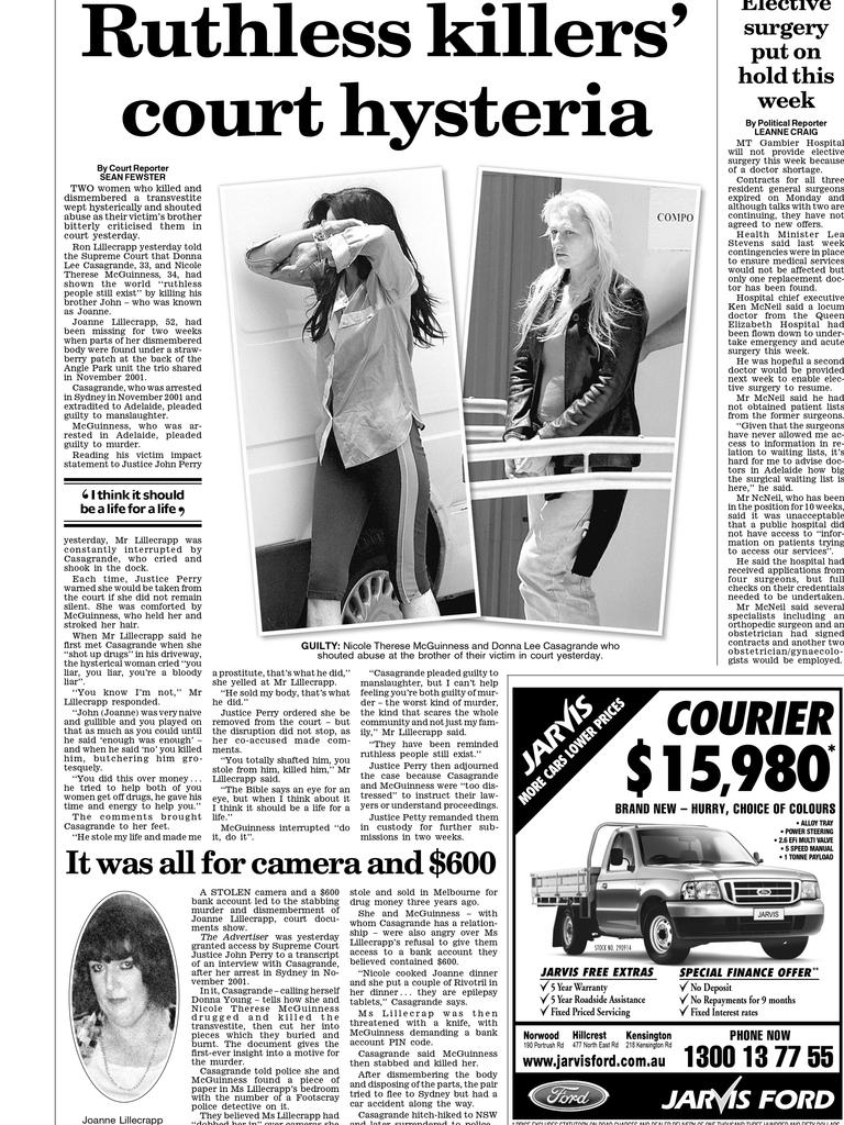 The Advertiser’s coverage of the July 1, 2003 hearing.