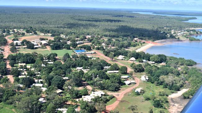 Aerial view of Maningrida, where former council CEO Paul Hockings came unstuck. Picture: Natash Emeck