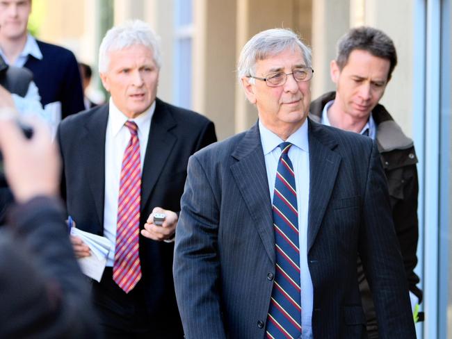 Former Gunns Limited chief executive and chairman, John Gay leaves at the Launceston Supreme court a free man after being handed down a $50,000 fine in 2013.