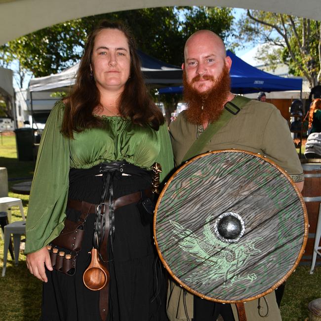 Townsville Medieval and Fantasy Festival 2024 at Cluden. Cassie Dwyer and Danial (correct) Russell. Picture: Evan Morgan