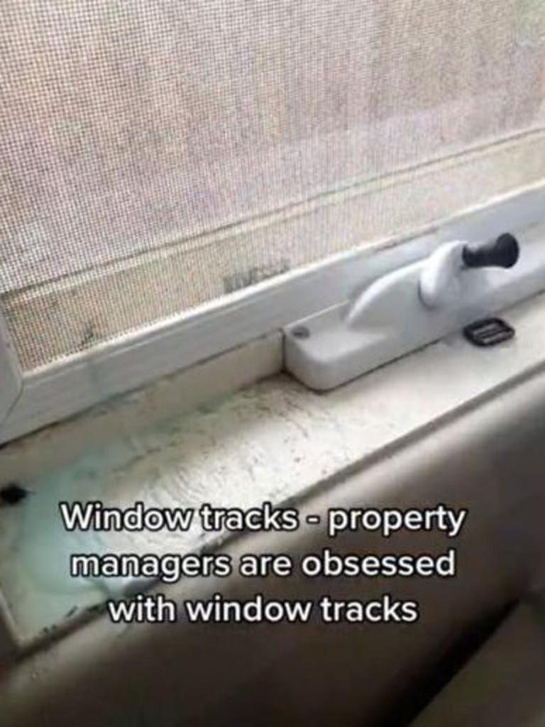 Property managers are ‘obsessed’ with window tracks. Picture: TikTok