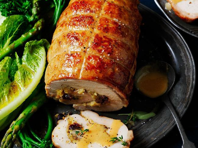 Top chef Danielle Alvarez's turkey breast roulade with cranberry stuffing.