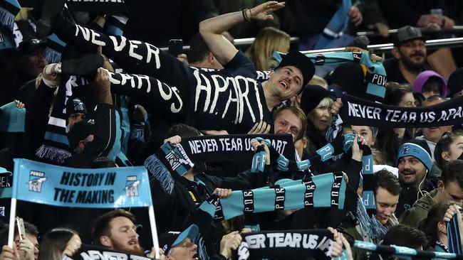 The Power’s pre-match experience has become a drawcard for fans. Picture: Sarah Reed