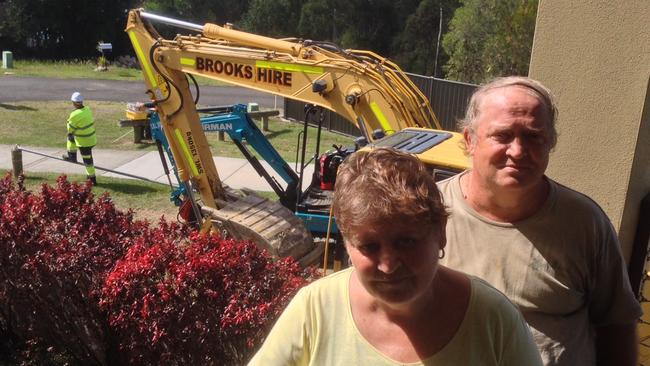 Noel and Sherrell Faulkner refused to leave their Parkwood home despite machinery arriving for light rail stage two works.