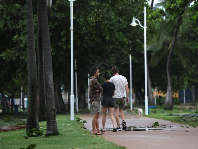 Townsville locals woke early to inspect the damage along The Strand left from TC Kirrily that hit overnight. Pics Adam Head