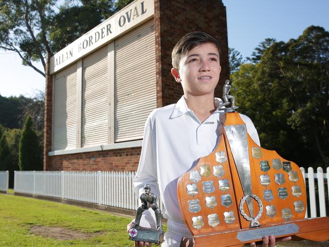 Luke Easton with his trophies. Picture: Adam Ward