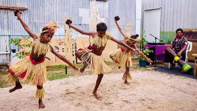 Island Stars dancers, from left, James Seden, Nathan Seden, Russell Fujii and Island Stars founder Joey Laifoo. Picture: Jonathan Cami.