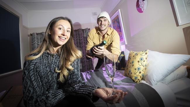 Hotel Alabama co-owner Emma Hevey and staff member Dean McKirdy. Picture: LUKE BOWDEN