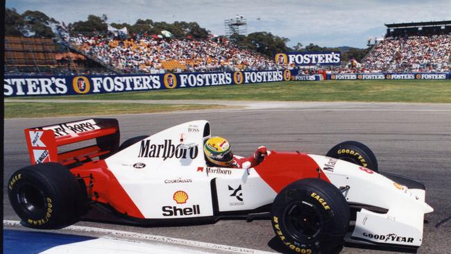 GOOD OLD DAYS: Legendary F1 driver Ayrton Senna on last lap of the 1993 Grand Prix.