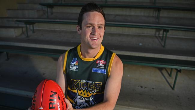 Alex Forster booted six goals for Pembroke in its preliminary final clash against Walkerville but it was not enough as the Kings crashed out of the major round. Picture: Tom Huntley