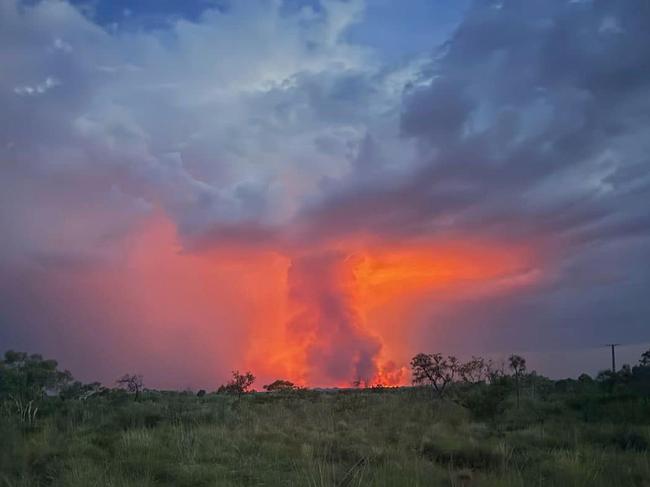 A fire was reported on Friday evening at Tennant Creek. Picture: Senior Fire Management Officer Troy Munckton