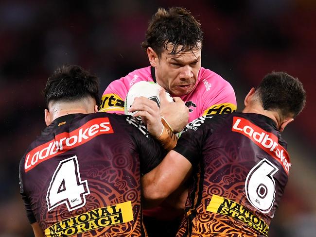 Brent Naden can’t crack the starting team for the Panthers but Penrith will not release him. Picture: Albert Perez/Getty Images