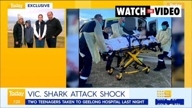 Family help teens after horror shark attack in Geelong (The Today Show)