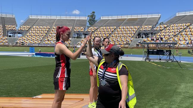 High five for these Medallists from day 2 at the Queensland School Sport track and field championships.