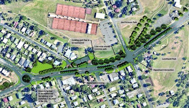 An artist's impression of the Old Toowoomba Rd four lane project. Picture: Contributed