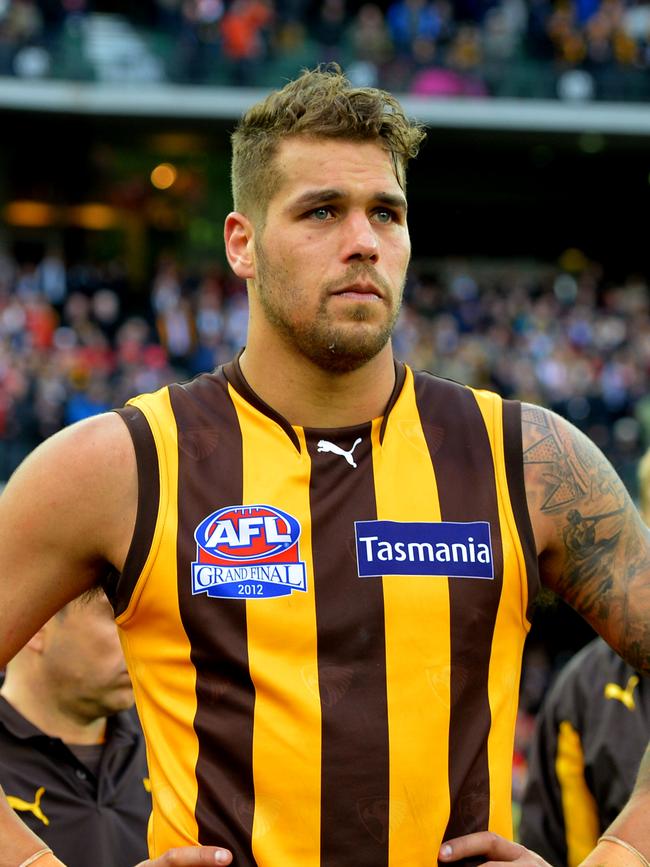 Lance Franklin after Hawthorn’s 2012 Grand Final loss to Sydney.