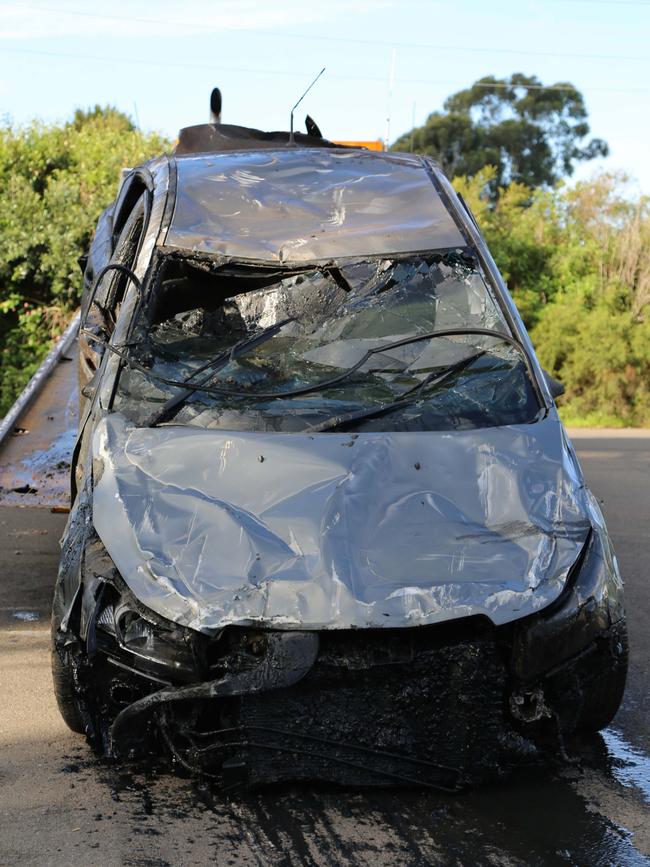 Car recovered by police from the Georges River at the Floyds Bay Boat Ramp, Lansvale on April 6, 2017 and seize it for forensic examination. Picture: Supplied.