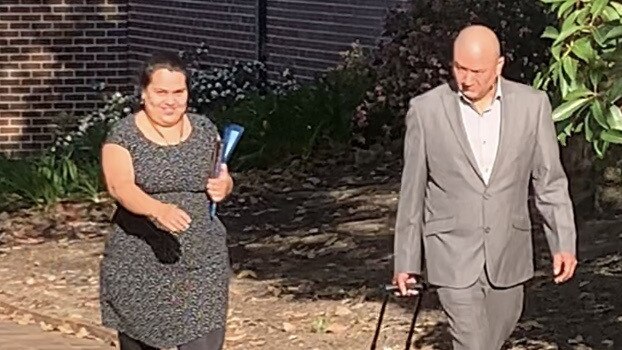 Cesar Medina (right) and wife (left) leave Hornsby Local Court on 17 September 2020. Picture: Madelaine Wong